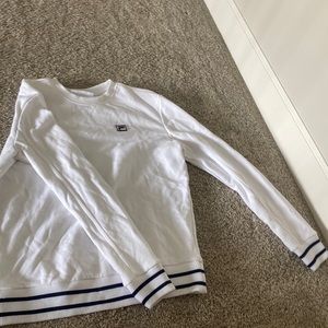 white and blue fila pullover